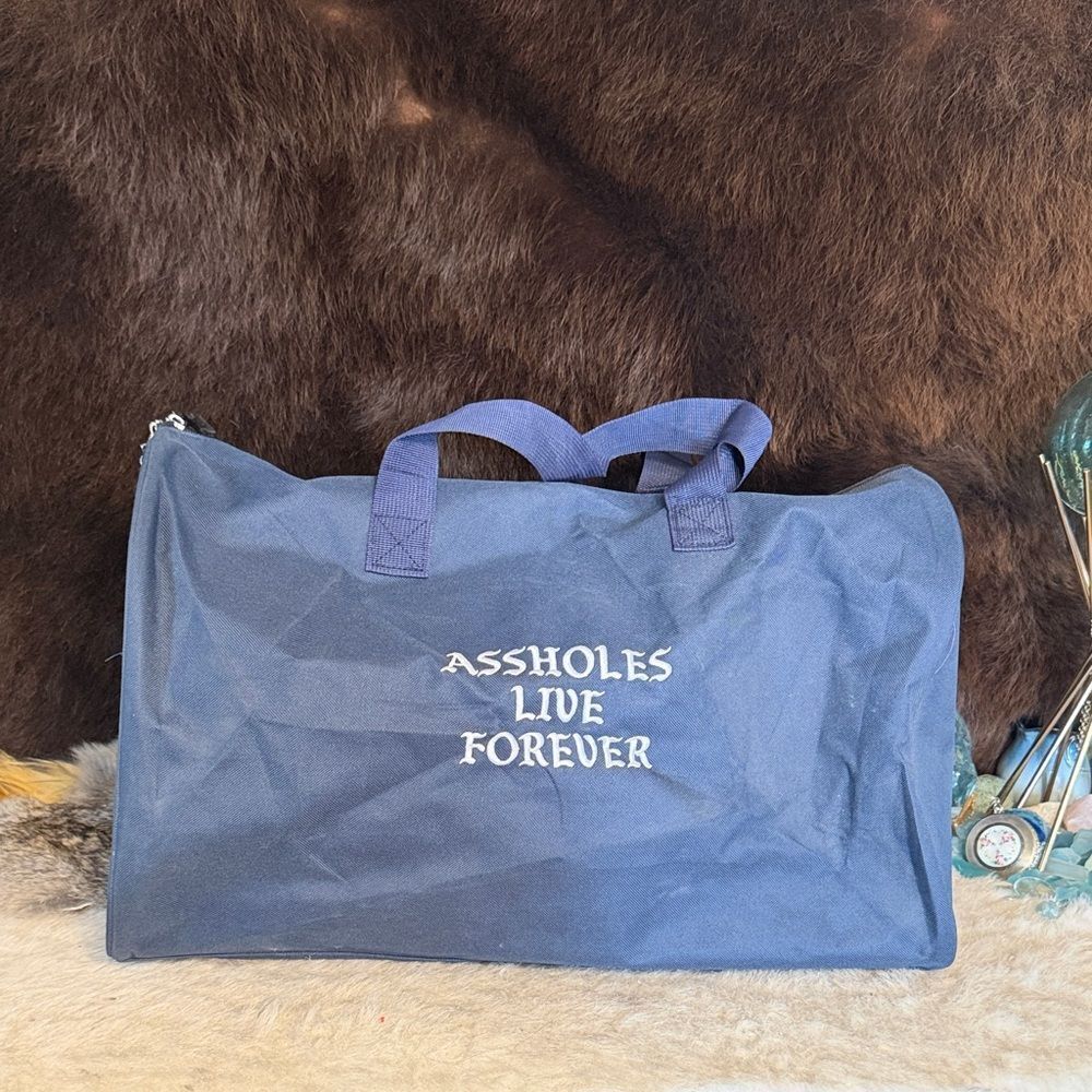 Blue Tote Bag with White Text (3348)